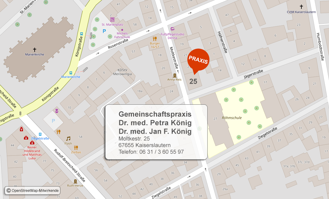 Anfahrtsplan Moltkestraße